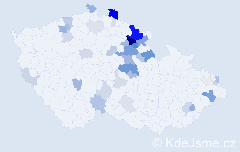 Příjmení: 'Marel', počet výskytů 118 v celé ČR