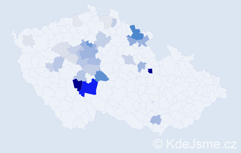 Příjmení: 'Vostřák', počet výskytů 145 v celé ČR