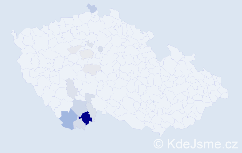 Příjmení: 'Lust', počet výskytů 51 v celé ČR