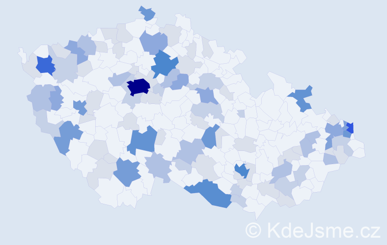 Příjmení: 'Szabóová', počet výskytů 272 v celé ČR
