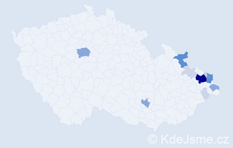 Příjmení: 'Tlolka', počet výskytů 48 v celé ČR