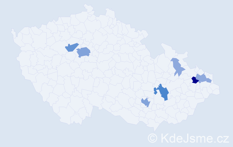 Příjmení: 'Kuncek', počet výskytů 22 v celé ČR