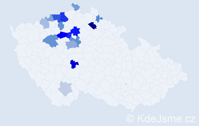 Příjmení: 'Kokšalová', počet výskytů 46 v celé ČR