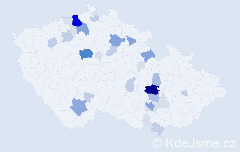 Příjmení: 'Nechuta', počet výskytů 109 v celé ČR