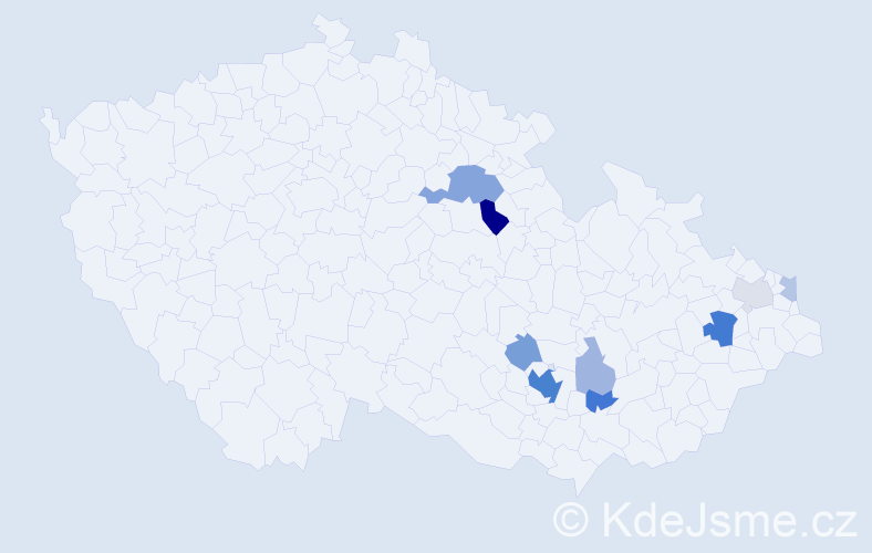 Příjmení: 'Chobolová', počet výskytů 27 v celé ČR