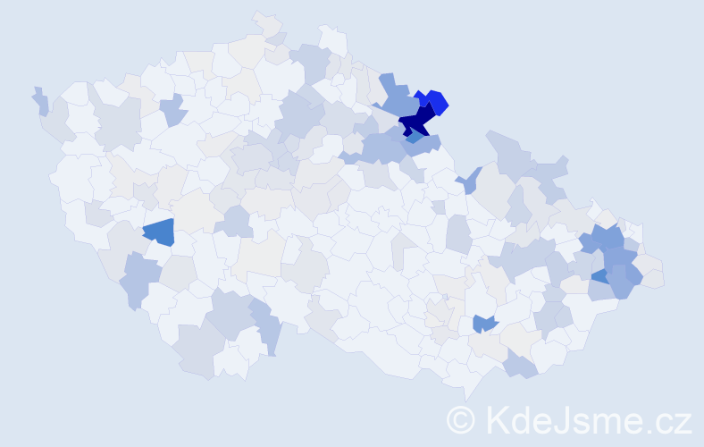 Příjmení: 'Kubečková', počet výskytů 709 v celé ČR