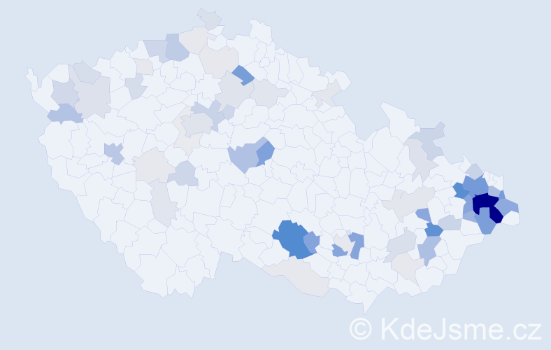 Příjmení: 'Filipec', počet výskytů 263 v celé ČR