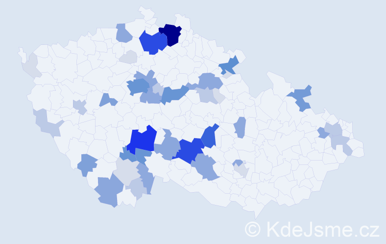 Příjmení: 'Vaverová', počet výskytů 175 v celé ČR