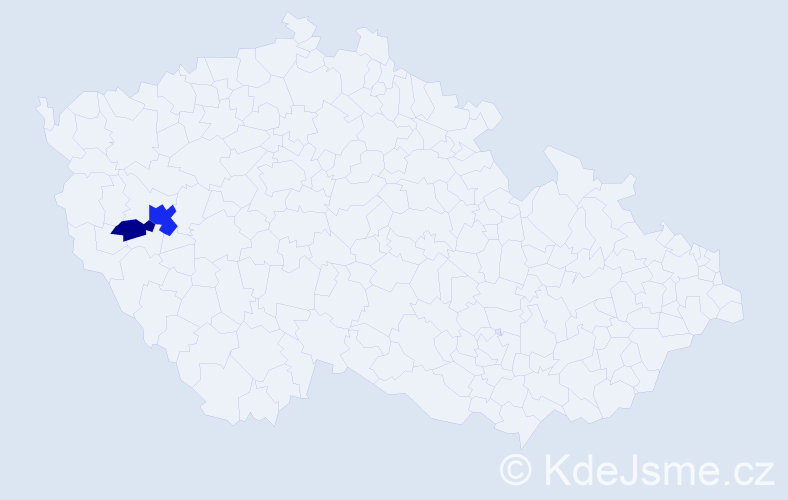 Příjmení: 'Gërbani', počet výskytů 5 v celé ČR