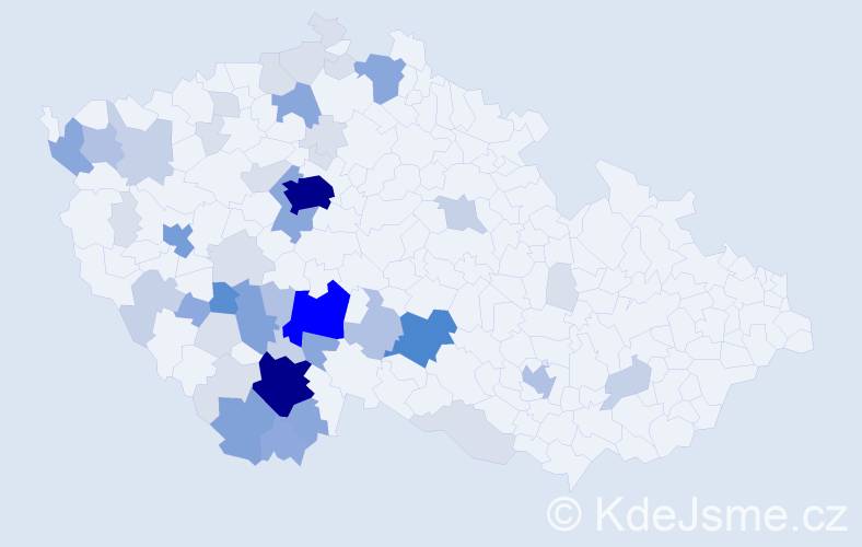 Příjmení: 'Cvachová', počet výskytů 179 v celé ČR