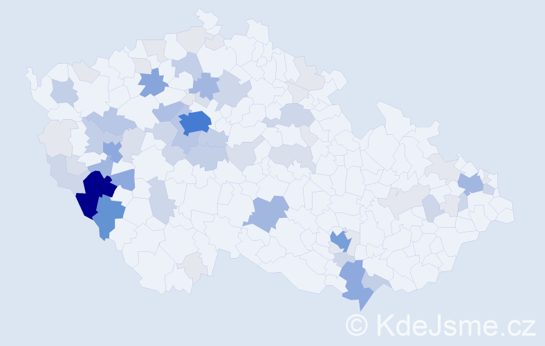 Příjmení: 'Kurcová', počet výskytů 263 v celé ČR