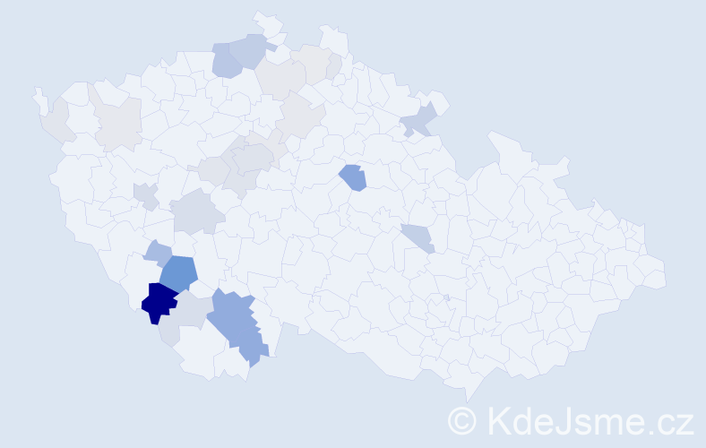 Příjmení: 'Kutheilová', počet výskytů 82 v celé ČR