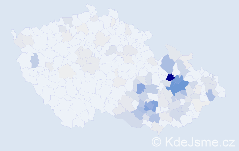 Příjmení: 'Bartoněk', počet výskytů 502 v celé ČR