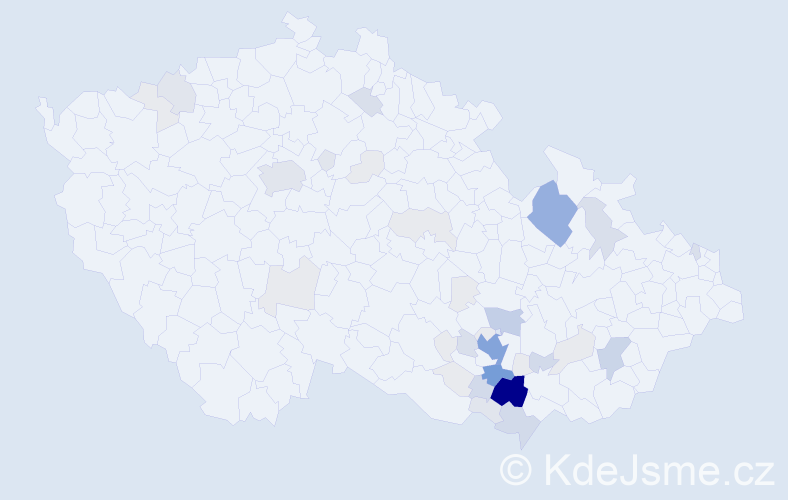 Příjmení: 'Vintrlík', počet výskytů 167 v celé ČR