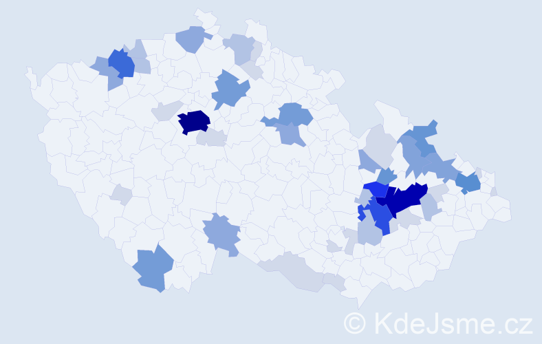 Příjmení: 'Pečová', počet výskytů 143 v celé ČR
