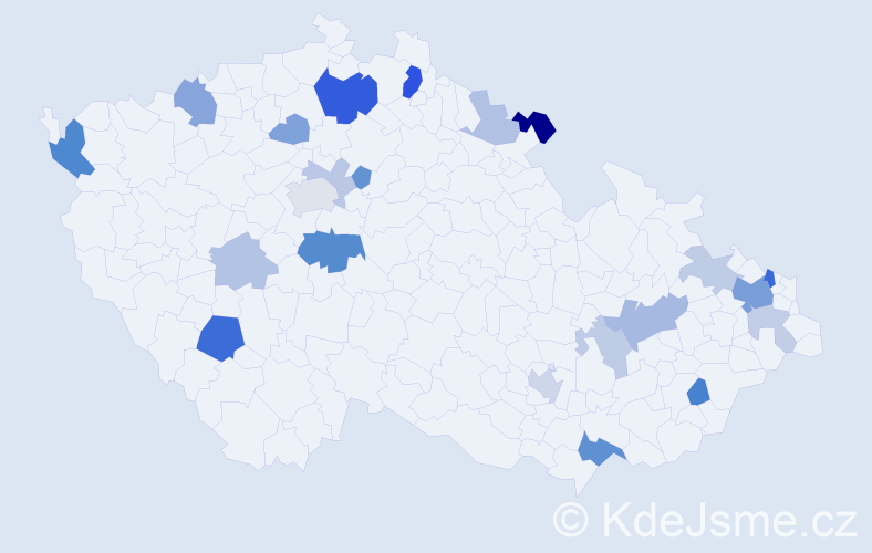 Příjmení: 'Homzová', počet výskytů 50 v celé ČR