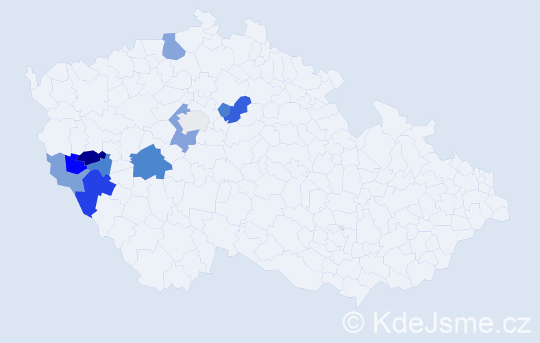 Příjmení: 'Ibermajer', počet výskytů 19 v celé ČR
