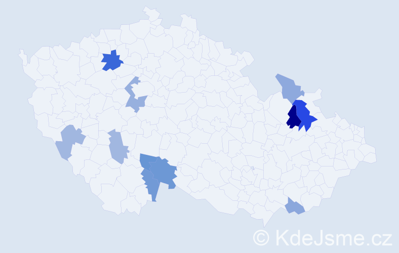 Příjmení: 'Kutlak', počet výskytů 18 v celé ČR