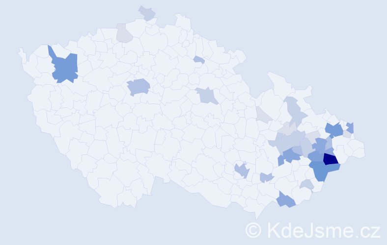 Příjmení: 'Bil', počet výskytů 107 v celé ČR