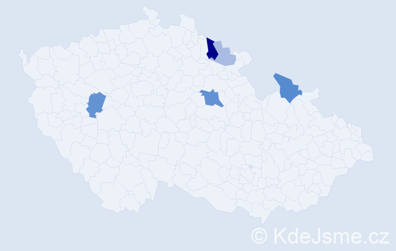 Příjmení: 'Kaninská', počet výskytů 12 v celé ČR