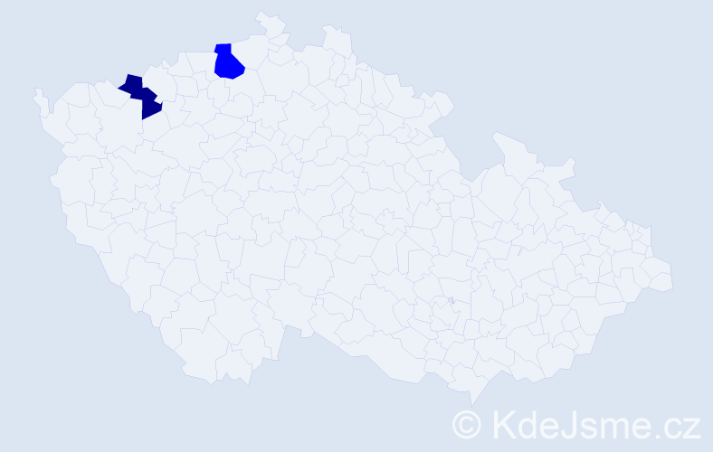 Příjmení: 'Dohnál', počet výskytů 3 v celé ČR