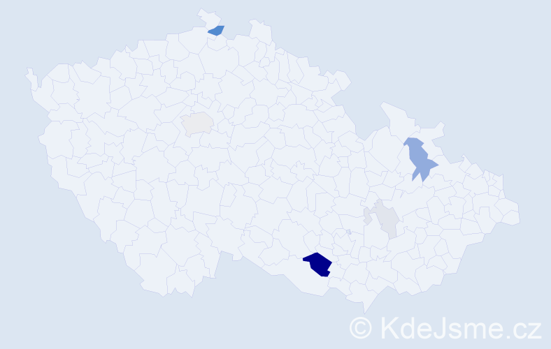 Příjmení: 'Míznerová', počet výskytů 20 v celé ČR