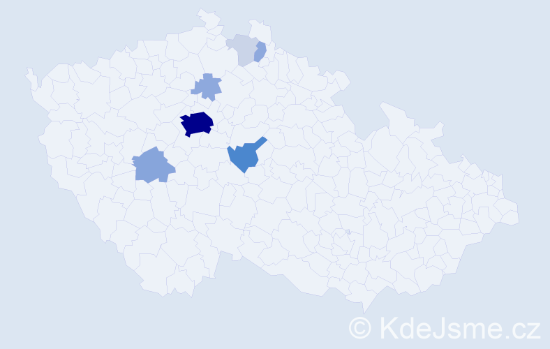 Příjmení: 'Hubrt', počet výskytů 27 v celé ČR