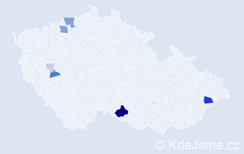 Příjmení: 'Cébe', počet výskytů 18 v celé ČR