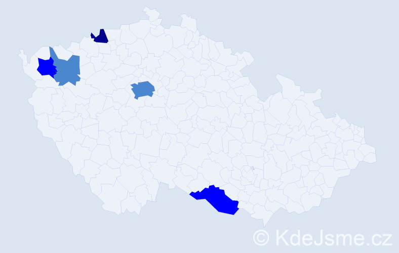 Příjmení: 'Buberl', počet výskytů 9 v celé ČR