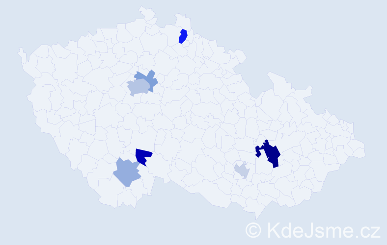 Příjmení: 'Roden', počet výskytů 14 v celé ČR