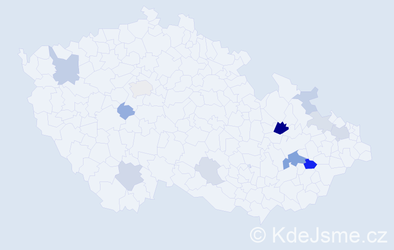 Příjmení: 'Tellinger', počet výskytů 27 v celé ČR