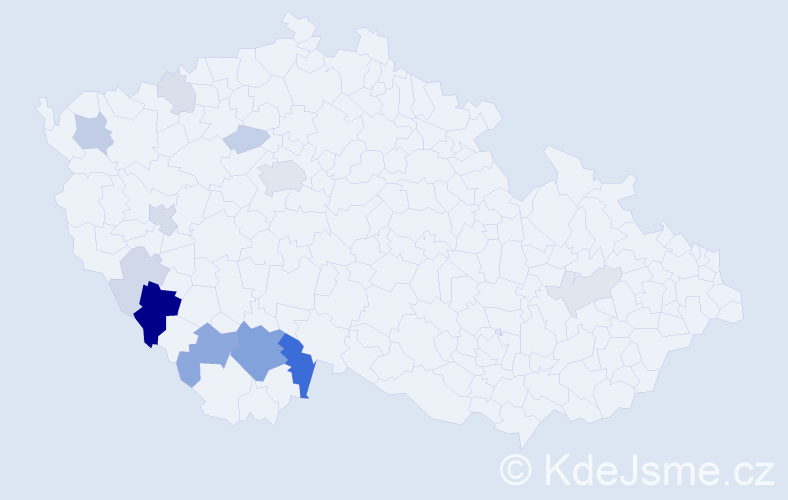 Příjmení: 'Puchinger', počet výskytů 35 v celé ČR