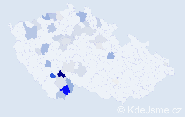 Příjmení: 'Vitoušková', počet výskytů 81 v celé ČR