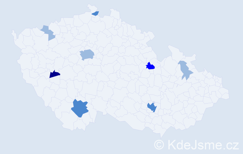 Příjmení: 'Čižmárik', počet výskytů 16 v celé ČR