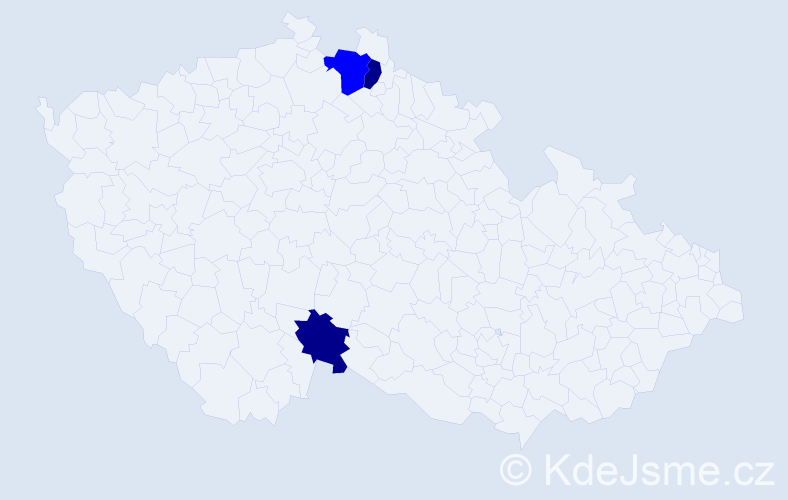 Příjmení: 'Aljančičová', počet výskytů 5 v celé ČR