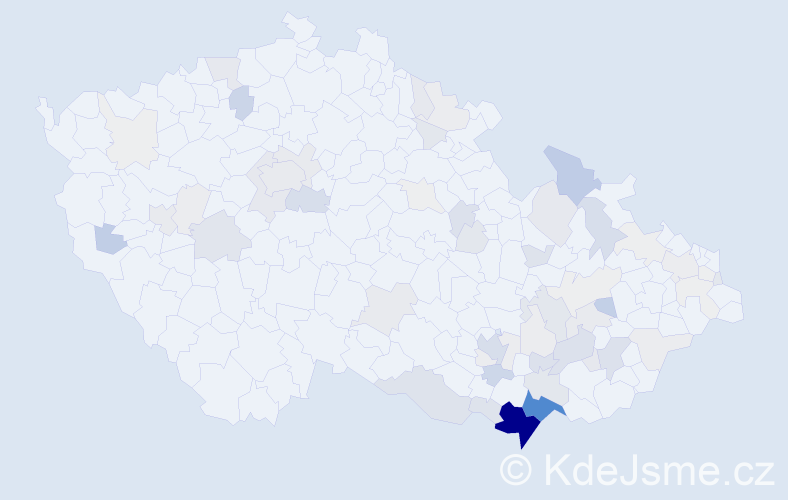 Příjmení: 'Hřebačka', počet výskytů 245 v celé ČR