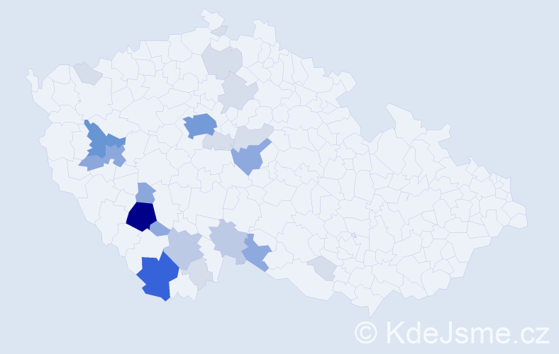 Příjmení: 'Zdychyncová', počet výskytů 76 v celé ČR