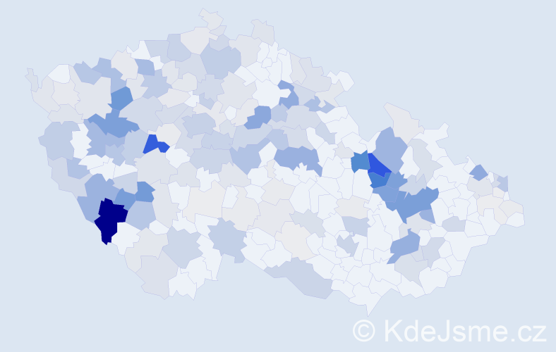Příjmení: 'Koppová', počet výskytů 637 v celé ČR