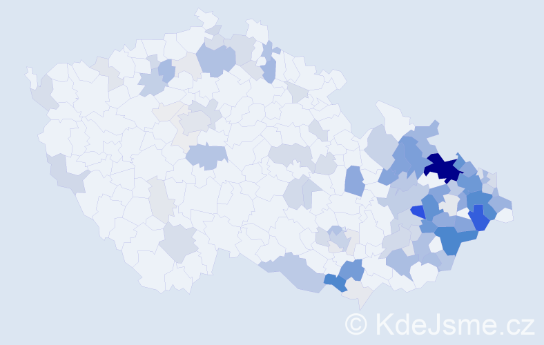 Příjmení: 'Kalus', počet výskytů 434 v celé ČR