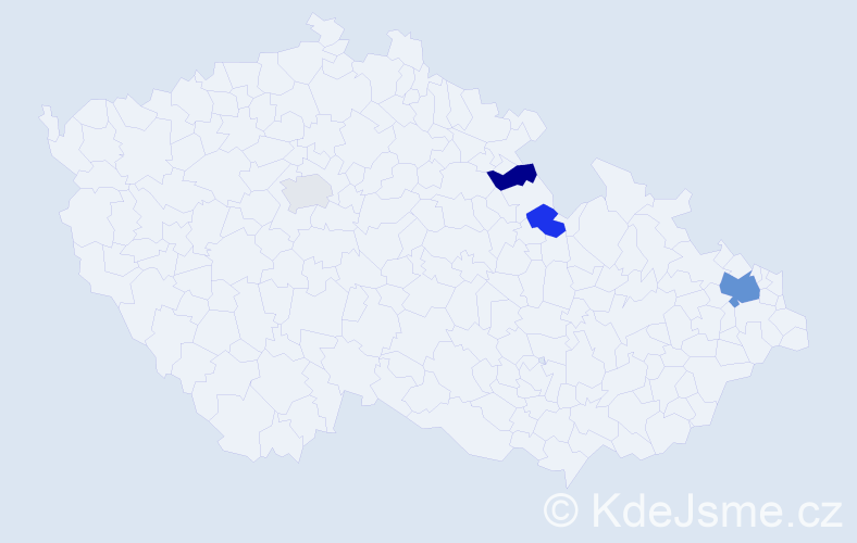 Příjmení: 'Prýmusová', počet výskytů 7 v celé ČR