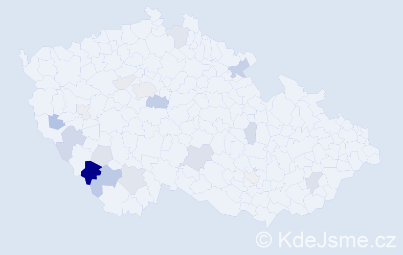 Příjmení: 'Vozobulová', počet výskytů 39 v celé ČR