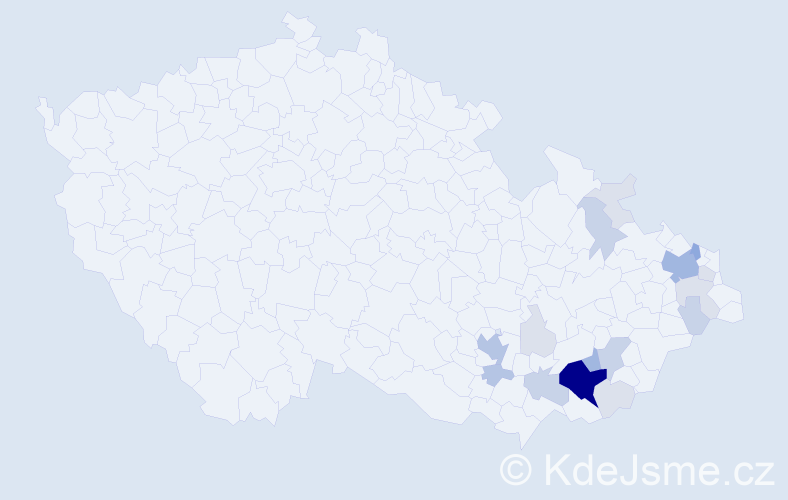 Příjmení: 'Cigošová', počet výskytů 57 v celé ČR