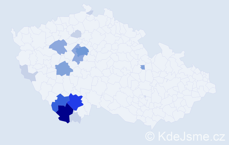 Příjmení: 'Winzigová', počet výskytů 45 v celé ČR