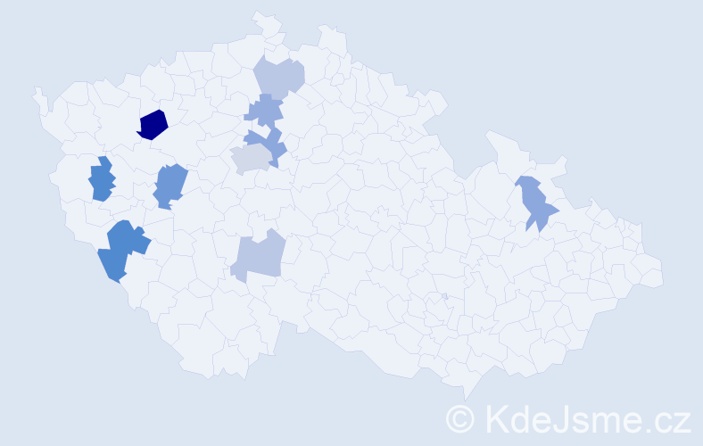 Příjmení: 'Drnka', počet výskytů 19 v celé ČR