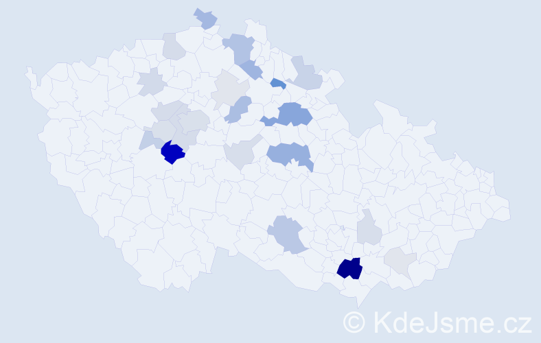 Příjmení: 'Plotová', počet výskytů 77 v celé ČR