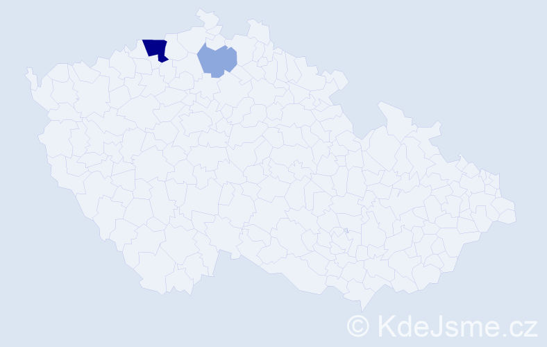 Příjmení: 'Tyřlová', počet výskytů 7 v celé ČR
