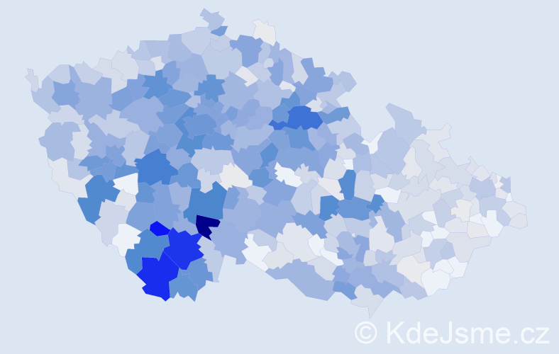 Příjmení: 'Čížek', počet výskytů 3793 v celé ČR