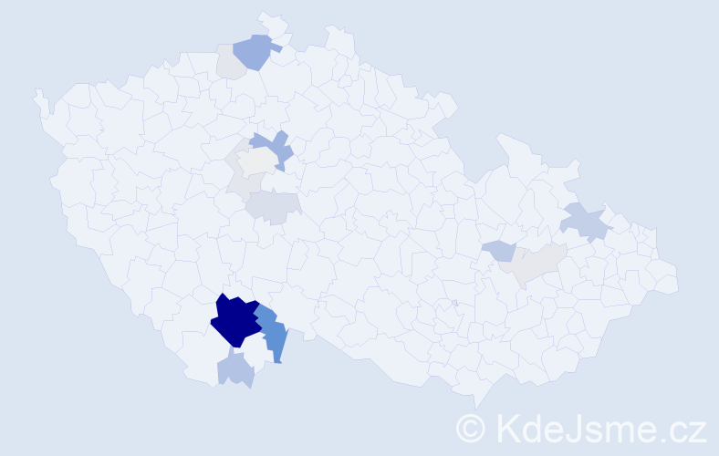 Příjmení: 'Sukdol', počet výskytů 68 v celé ČR