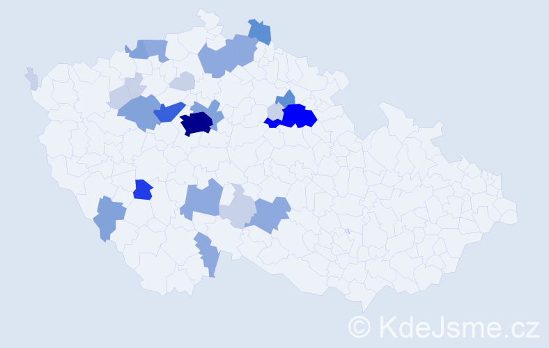 Příjmení: 'Vestfál', počet výskytů 76 v celé ČR