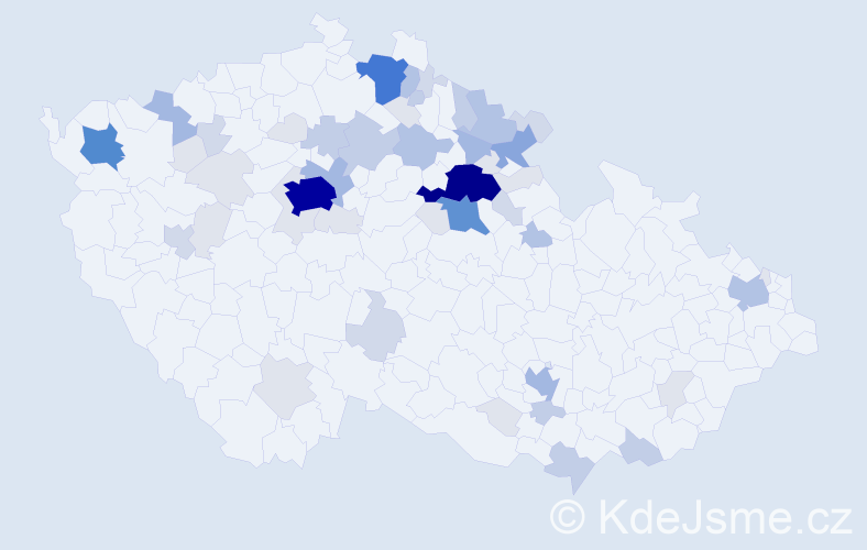 Příjmení: 'Vachek', počet výskytů 202 v celé ČR